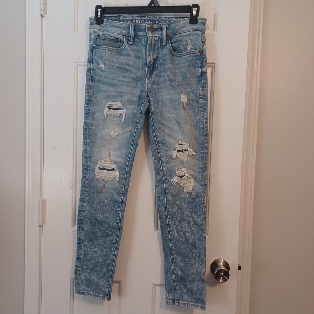 American Eagle Next Level Air Flex Distressed Denim Jeans Sz 30X28